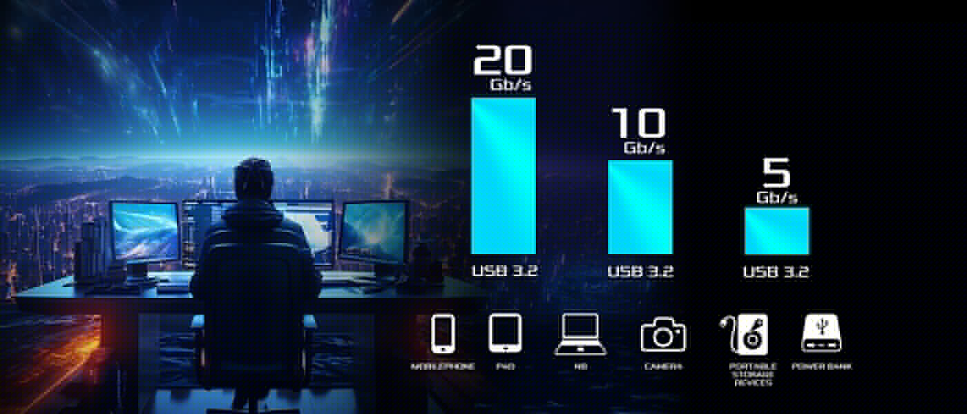 双 USB 3.2 Gen2x2 Type-C（1 个后端，1 个前端）
