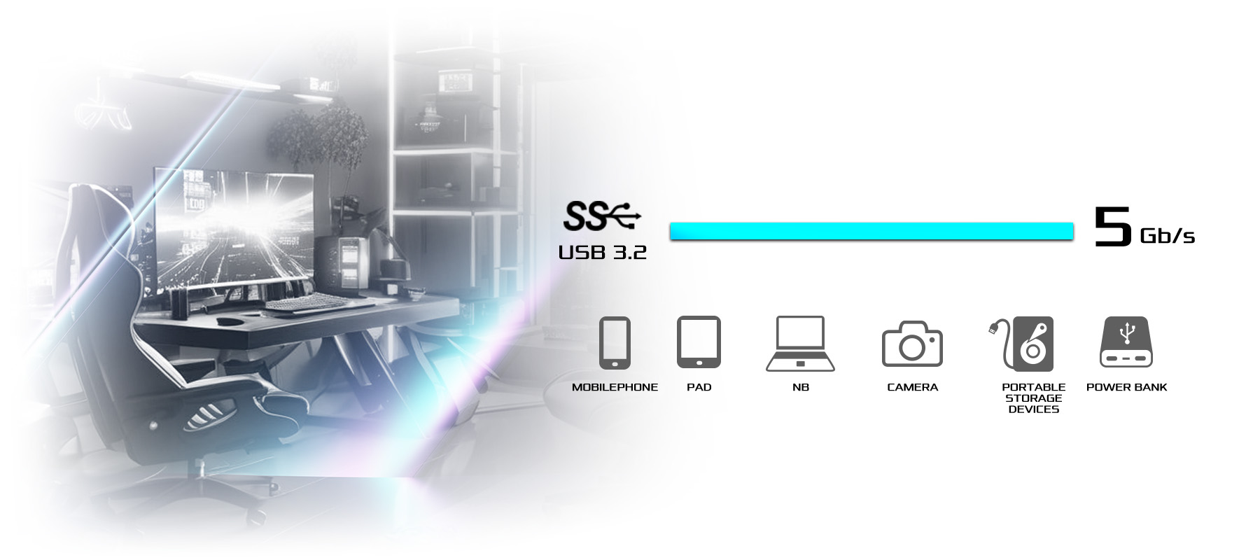 前 USB 3.2 Gen1 Type-C