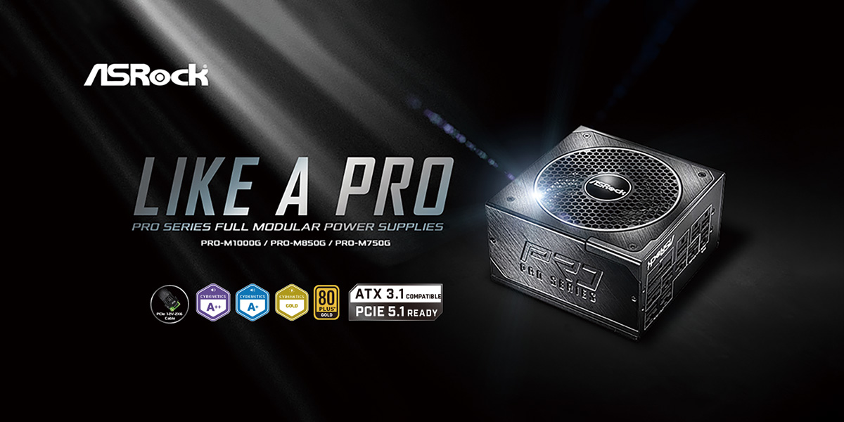 LIKE A PRO: ASRock Unveils New PRO Series Full Modular PSUs for Practical Excellence